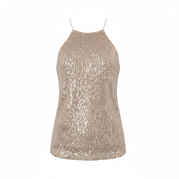 Banana Republic Silver Sequin Halter Top - Picture 3 of 9